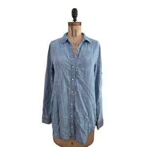 Cloth & Stone Chambray Button Down Shirt Blue S EUC